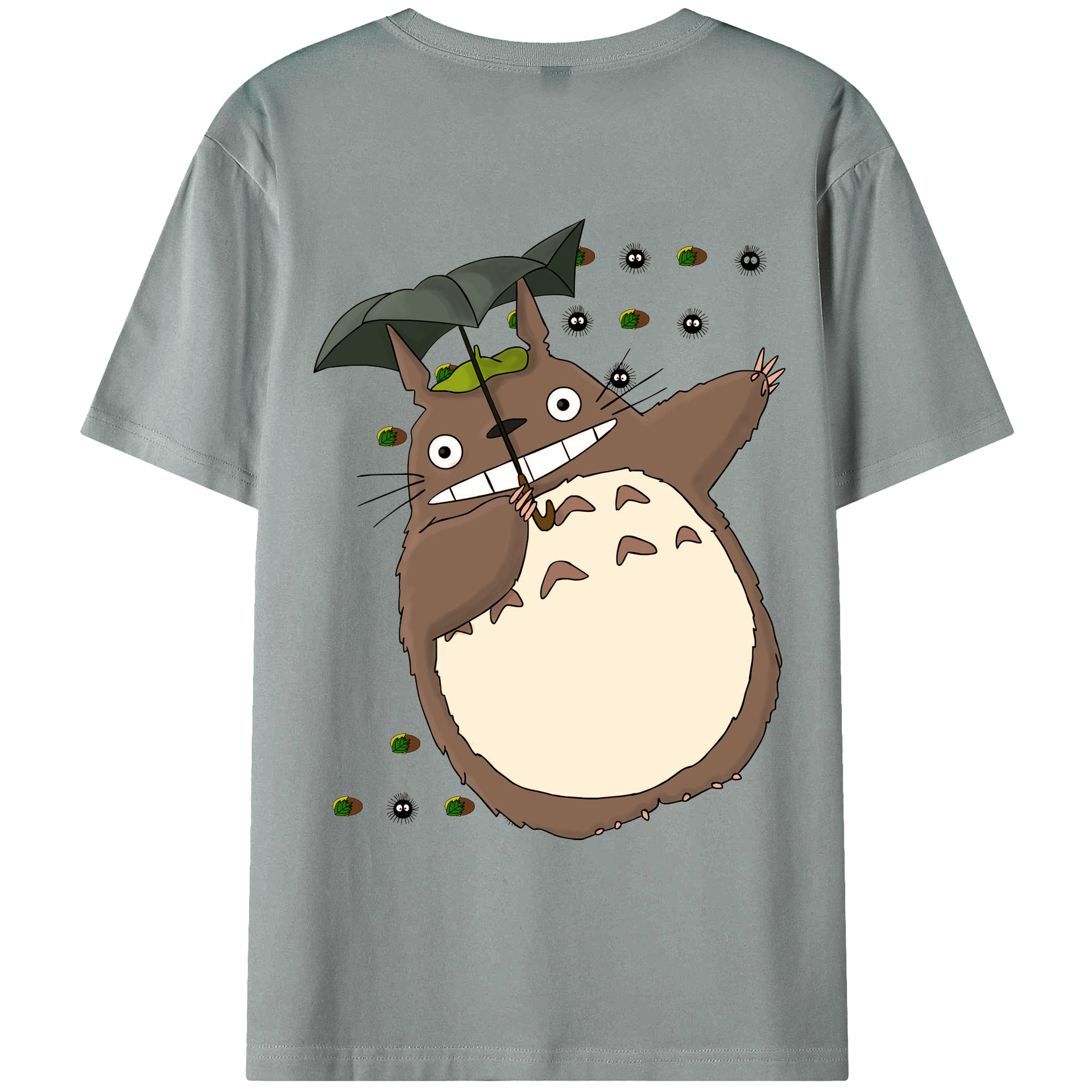 （画像用） となりのトトロ 草壁メイ 草壁サツキ My Neighbor Totoro Satsuki Kusakabe Mei Kusakabe 綿100％ メンズ半袖Tシャツ（バックプリント） 通気性